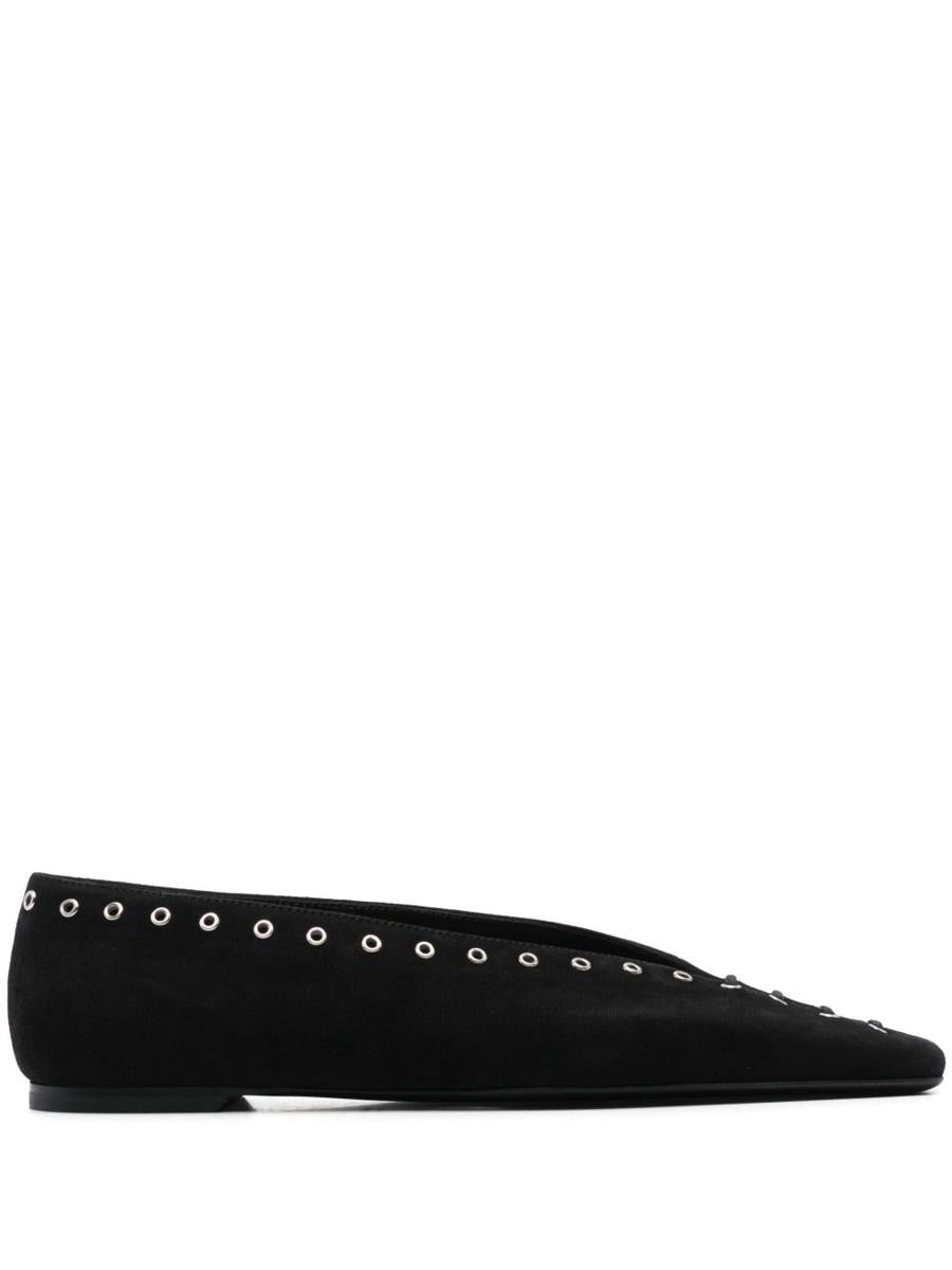 TOTEME Suede Leather Lace-Up Ballets