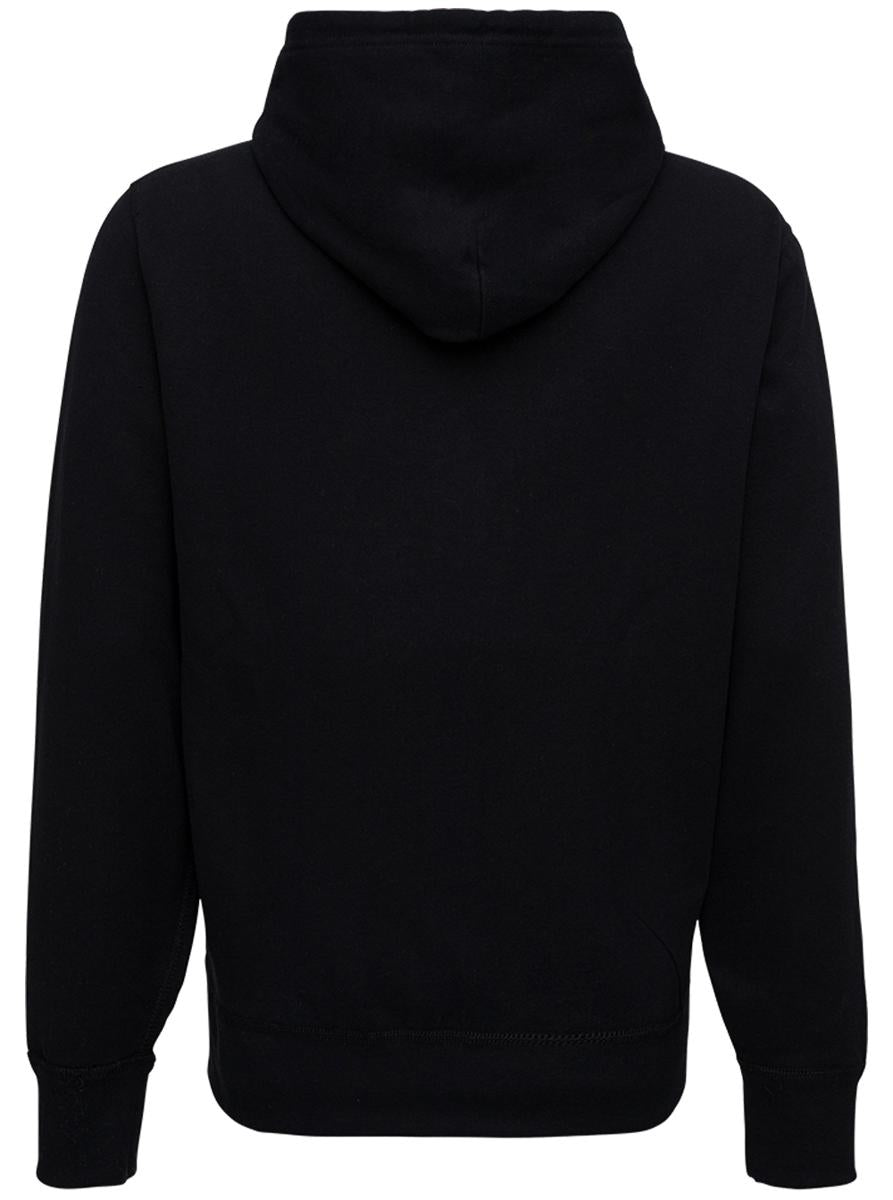 Black Cotton Hoodie With Logo