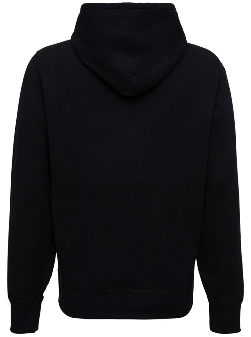 Black Cotton Hoodie With Logo