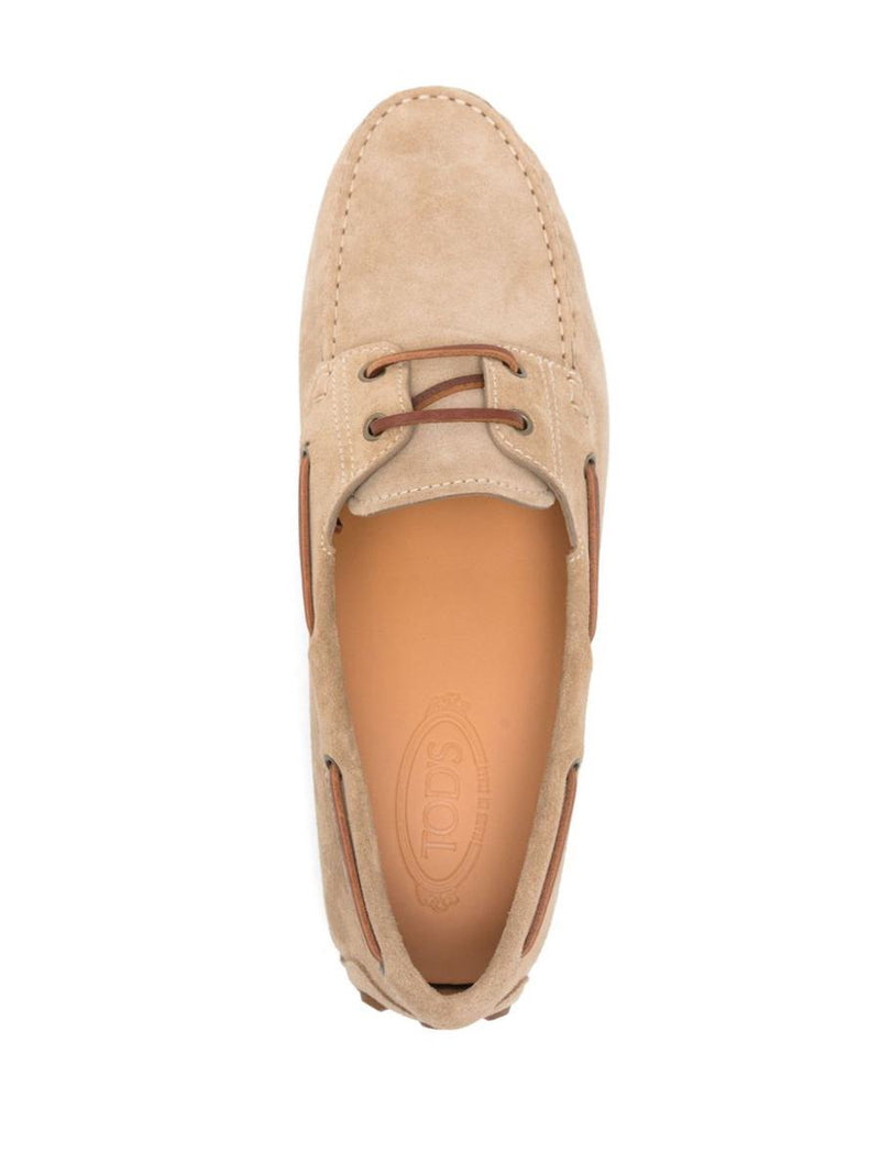 Tod'S Suede Gommino Bubble Lace-Up Boat Loafers Shoes