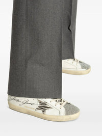 Golden Goose "Super Star" Leather Upper With Signature Crystal Toe And Tongue Zebra Horsy Star Laminated Heel Shoes