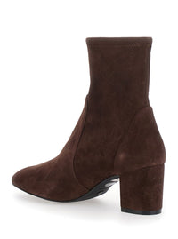 'Yuliana' Brown Ankle Boots With Medium Block Heel In Ecoleather Woman