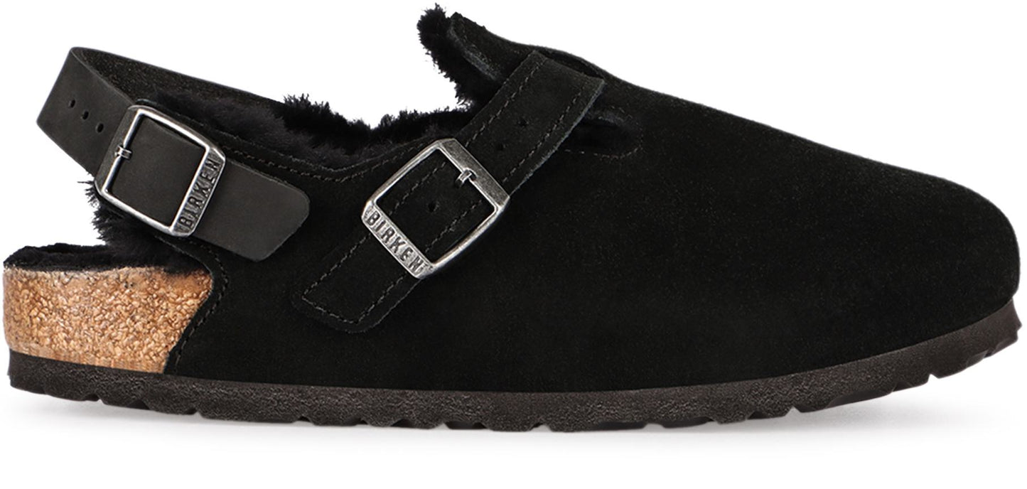 Birkenstock Tokio Leather And Fur Slippers
