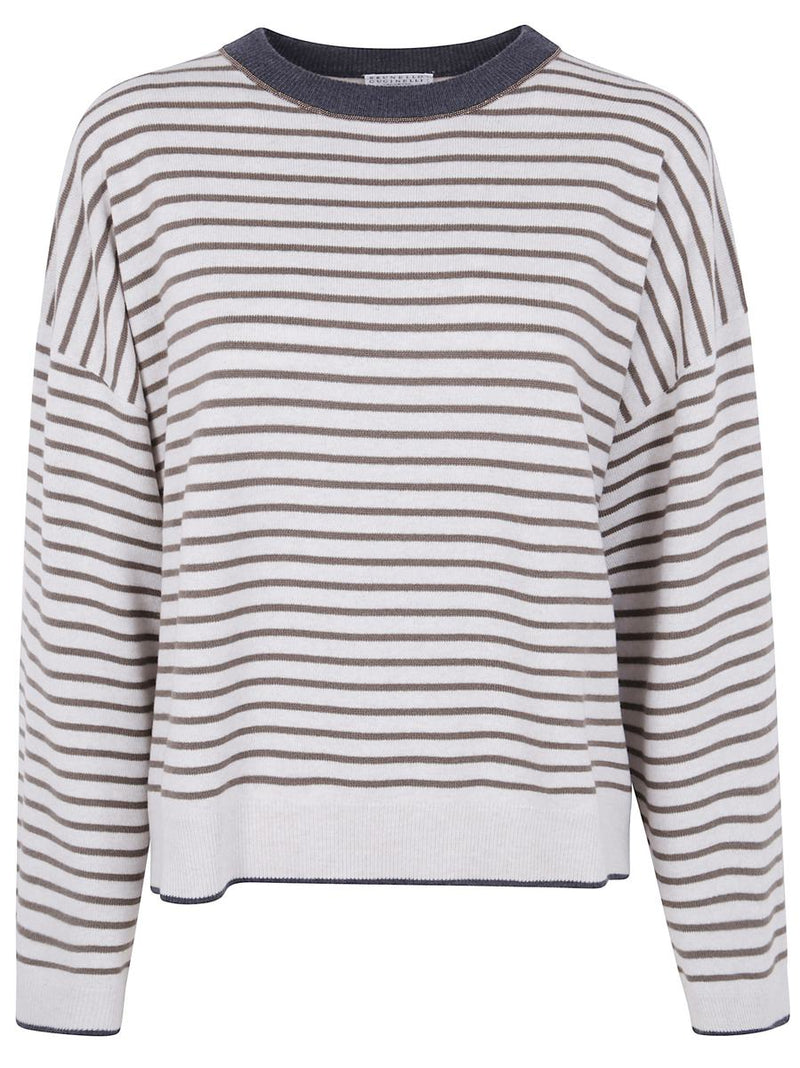 Brunello Cucinelli Boatneck Stripes Sweater Clothing