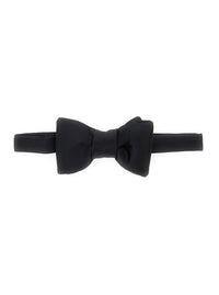 Black Bowtie With Rear Closure In Silk Man