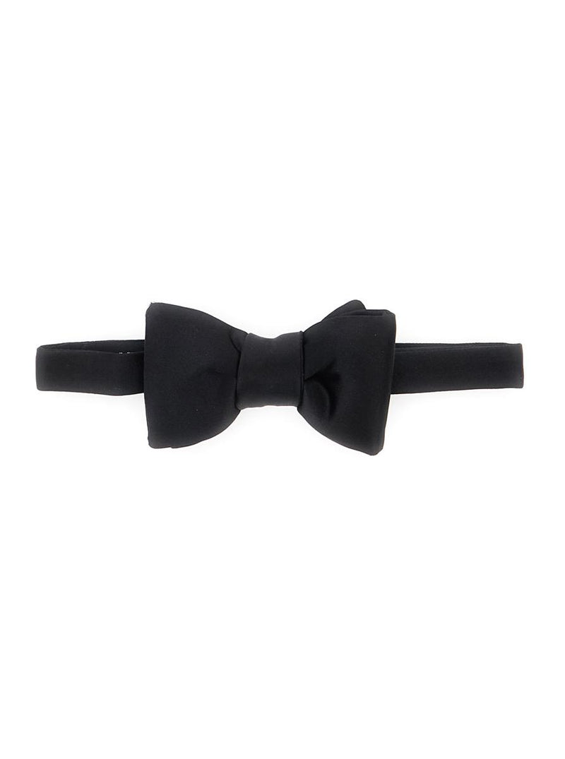 Black Bowtie With Rear Closure In Silk Man