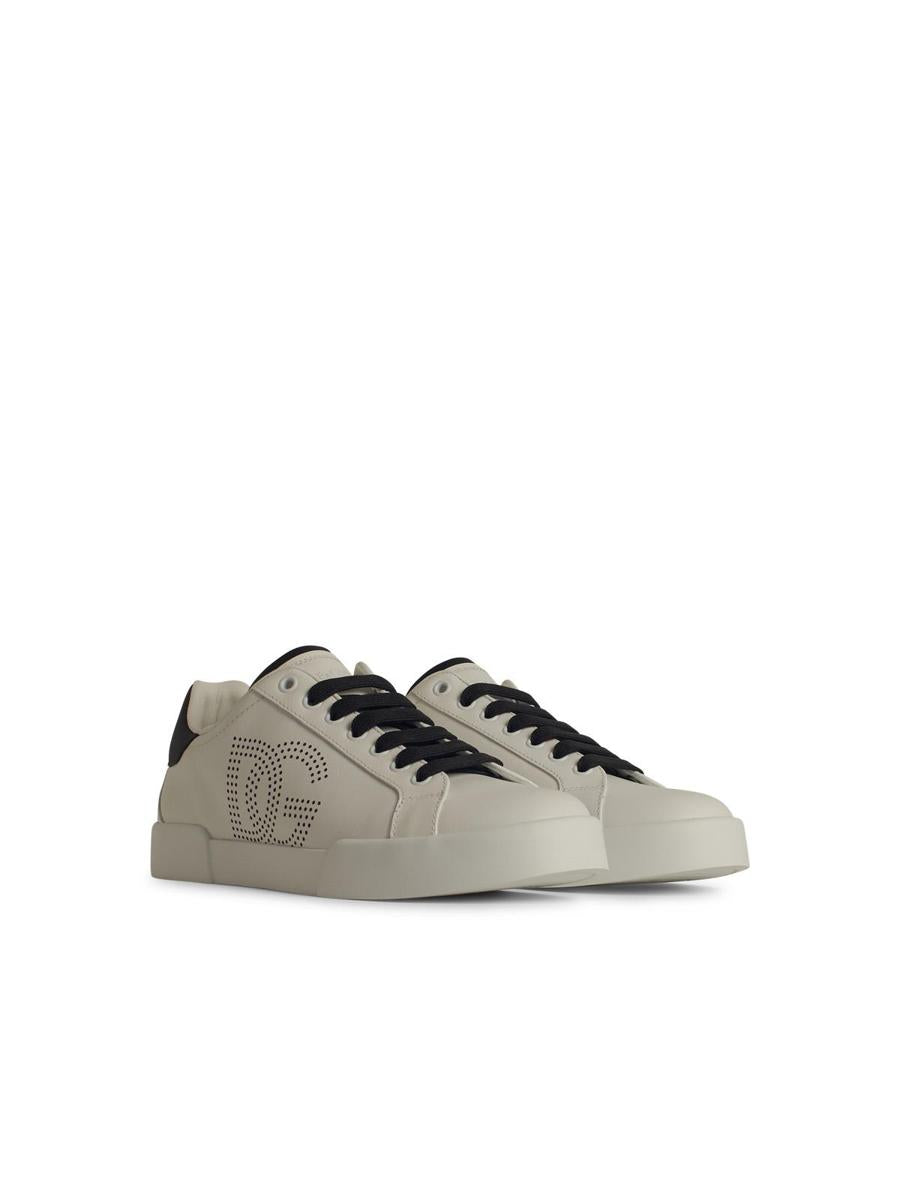 Dolce & Gabbana 'Portofino' White Leather Sneakers