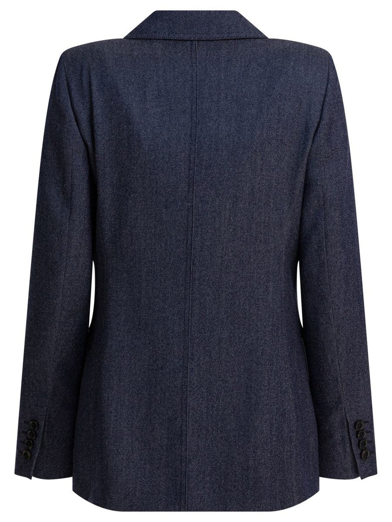 Max Mara Denim-Effect Double-Breasted Blazer