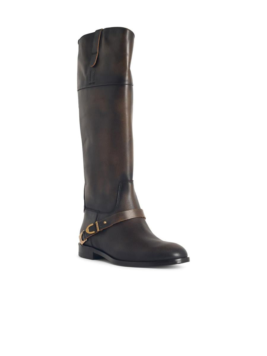 Golden Goose 'Charlie' Dark Brown Leather Boots