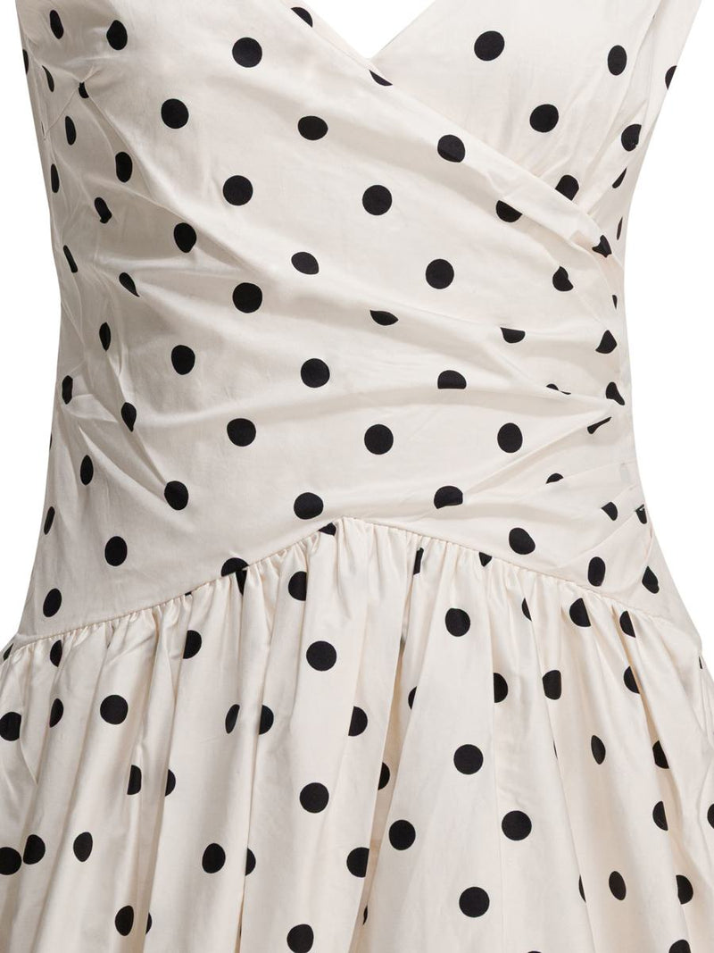 Self-Portrait Polka Dot Flared Midi Dress