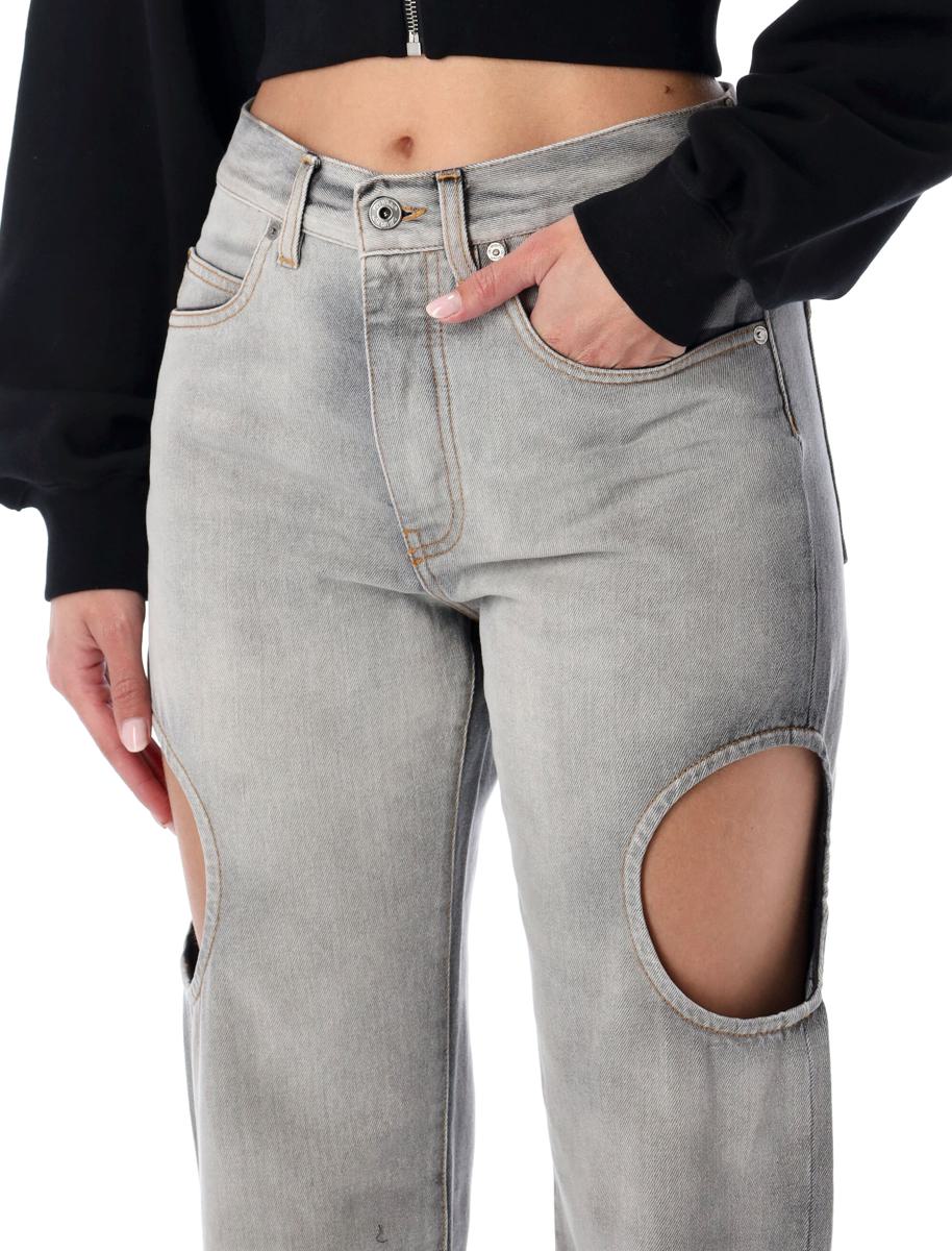 Off-White Grey Meteor Cut-Out Jeans