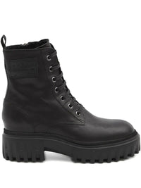 Hogan H700 Chunky Biker Boots In Leather Shoes