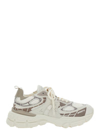 'Sphere Trip Running' Beige Sneakers With Chunky Sole And Logo On Tongue In Leather And Fabric Blend Woman