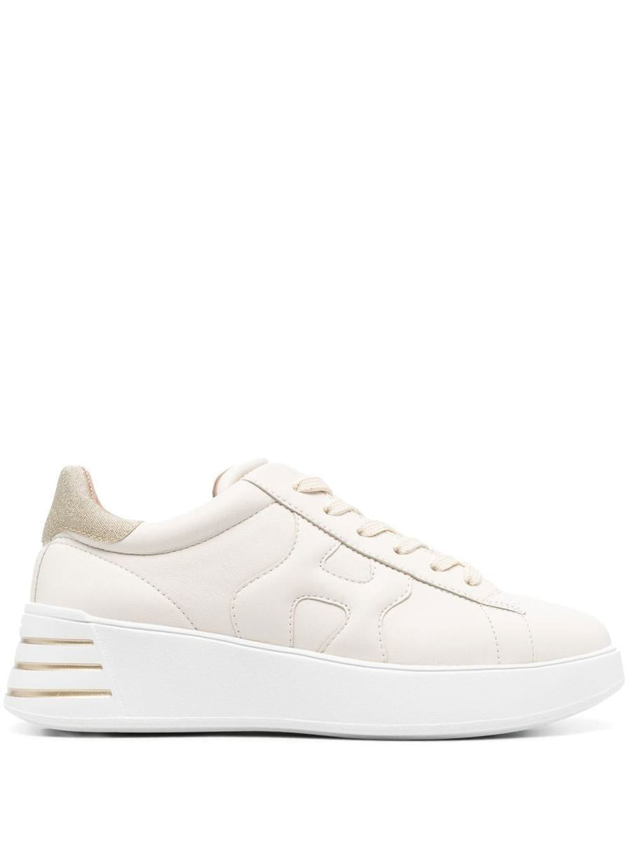 Hogan 'Rebel' Calf Leather Sneakers In Ivory
