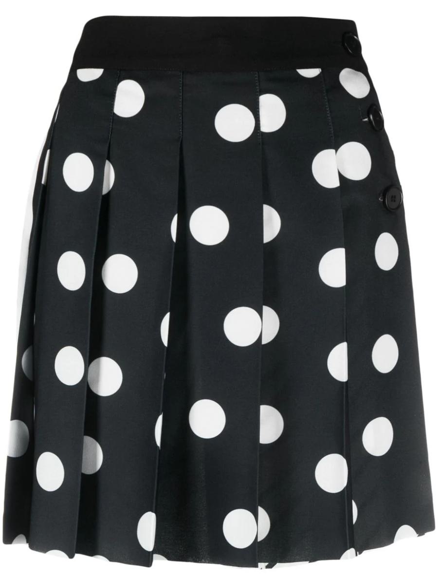 Msgm Polka Dot Pleated Mini Skirt