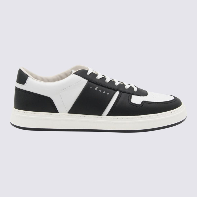 Hogan Black And White Leather Sneakers