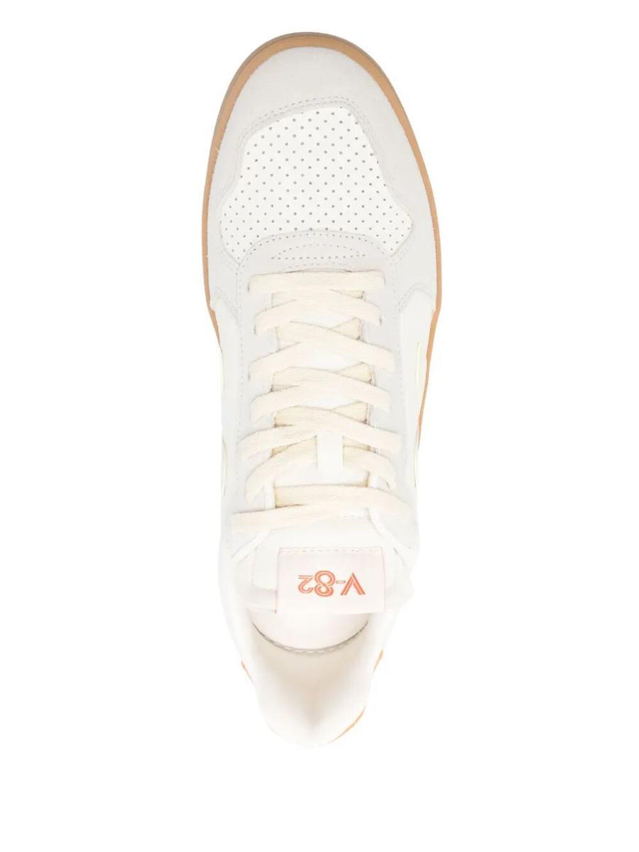 Veja V-82 Grained Leather Pure Sneakers Shoes