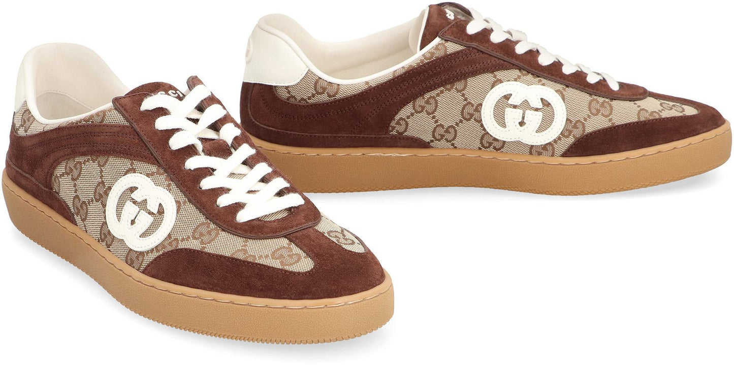 Gucci Fabric And Leather Sneakers