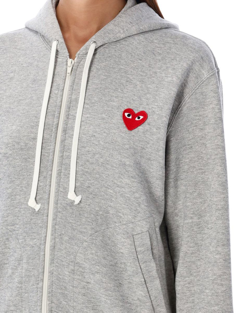 Comme Des Garçons Play Red Heart Zipped Hoodie