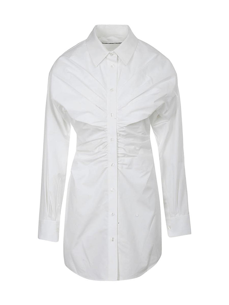 Alexander Wang Pulled Shirt Dress With Back Cummerbund Clothing