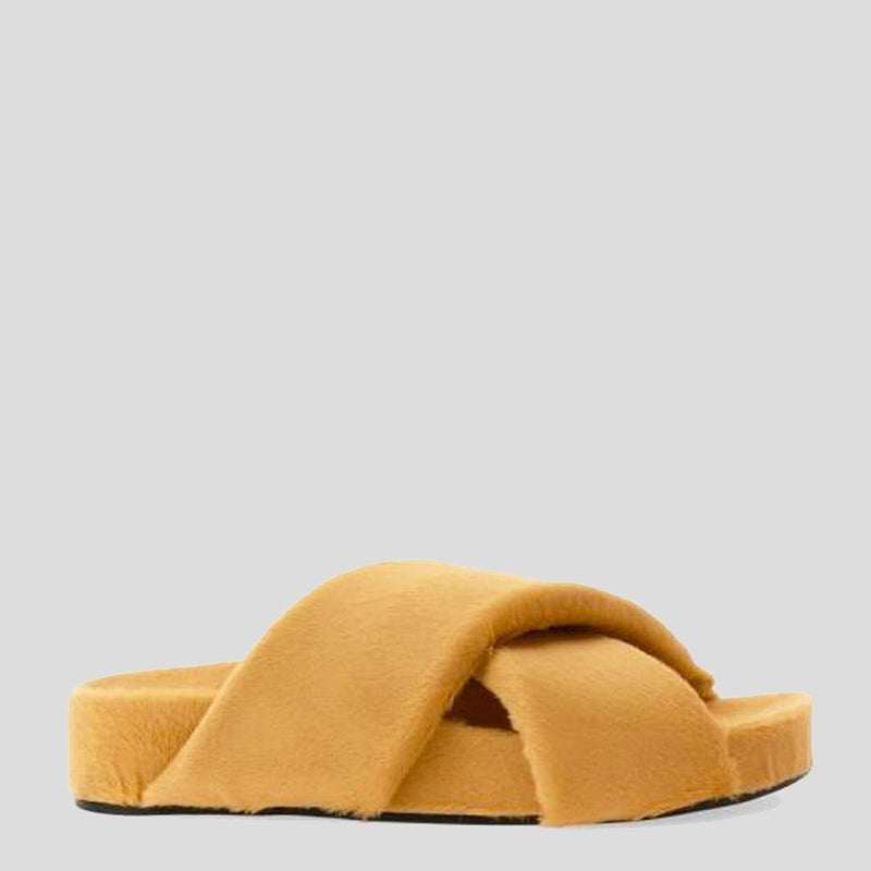 Jil Sander Brown Leather Flats