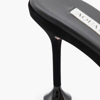 Aquazzura Black Leather Bisous Mule 85 Sandals