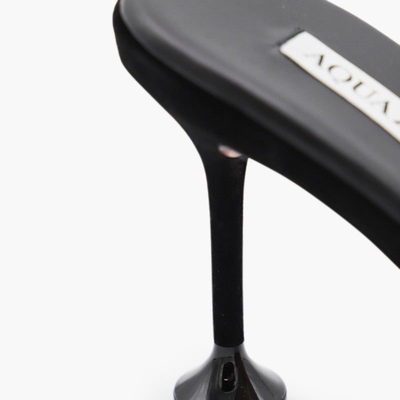 Aquazzura Black Leather Bisous Mule 85 Sandals