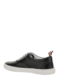 'Heritage' Black Sneakers With Logo Tab On Heel In Leather Man