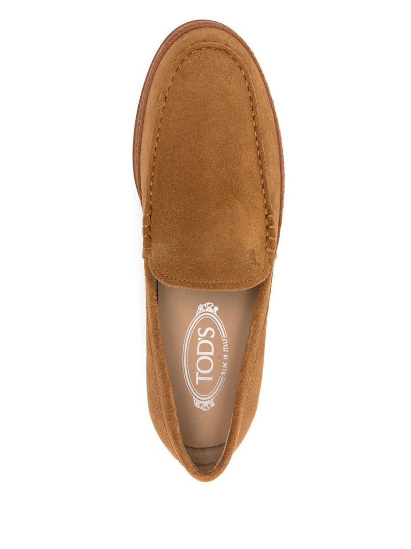 Tod'S Cord Weaving Slip-On Suede Loafers Shoes