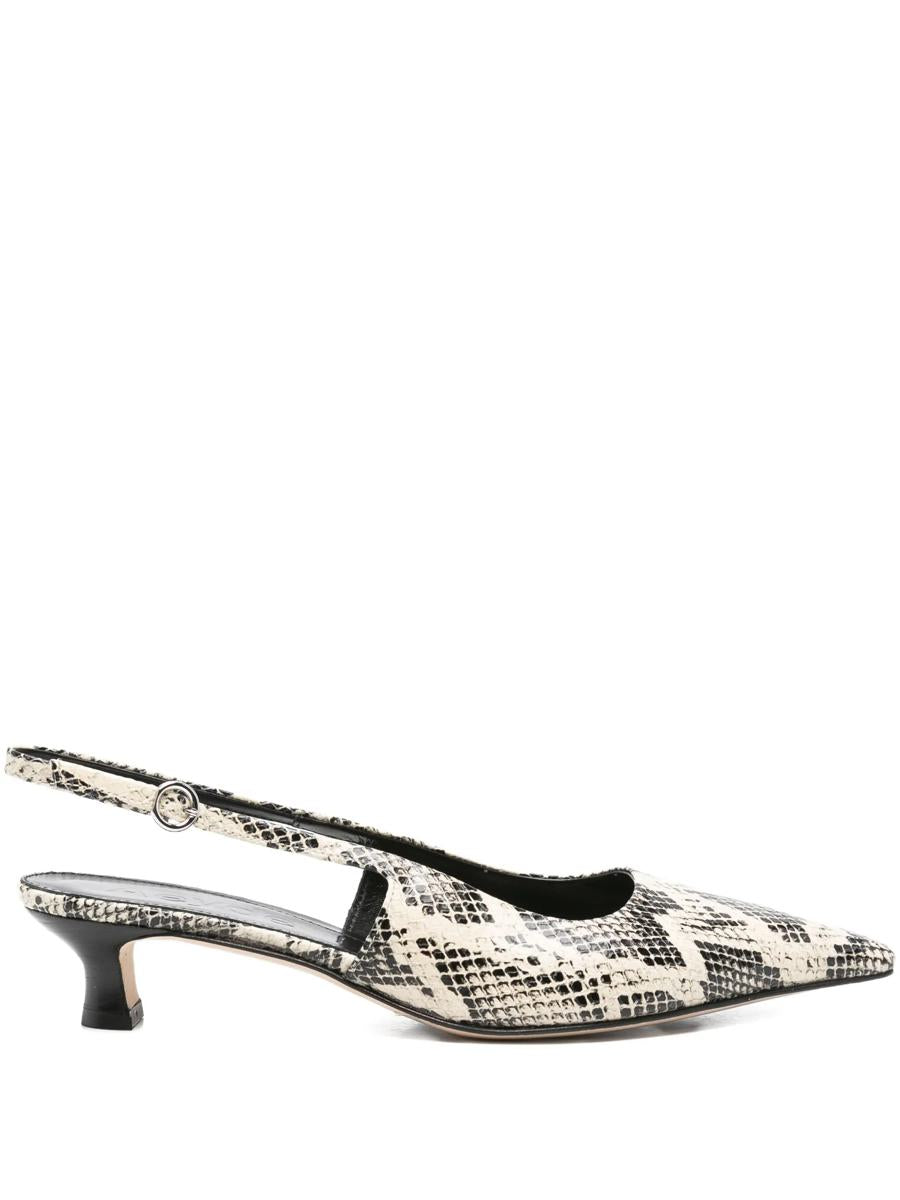 Aeyde Catrina Snake Print Calf Leather Creamy Shoes