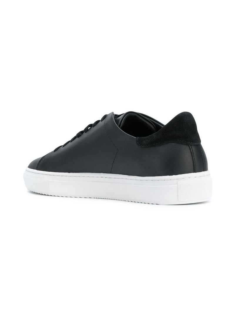'90 Clean' Black Low Top Sneakers With Logo Lettering On The Side In Leather Man