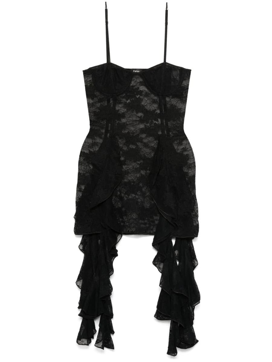 Oséree Lace Ruffle Mini Dress