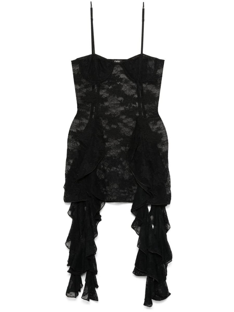 Oséree Lace Ruffle Mini Dress