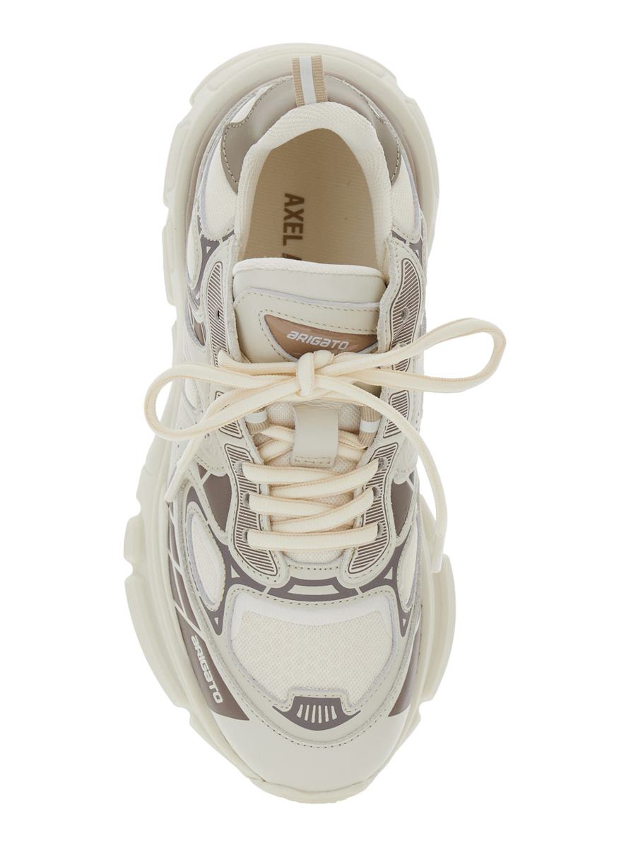 'Sphere Trip Running' Beige Sneakers With Chunky Sole And Logo On Tongue In Leather And Fabric Blend Woman