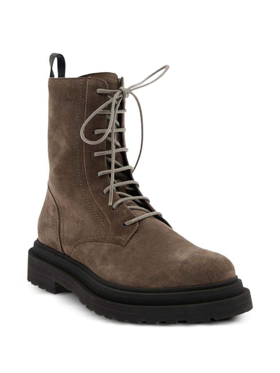 Brunello Cucinelli Suede Combat Boot