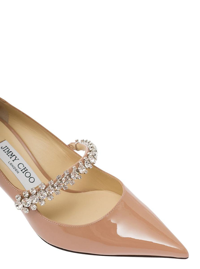 'Bing' Pink Pumps With Crystal Embellishment In Patent Leather Woman