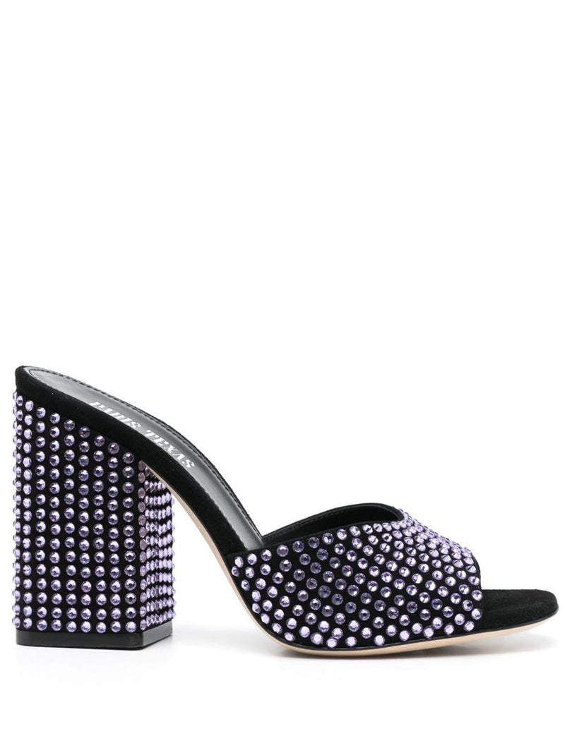 Paris Texas Anja Crystal Embellished Suede Mules