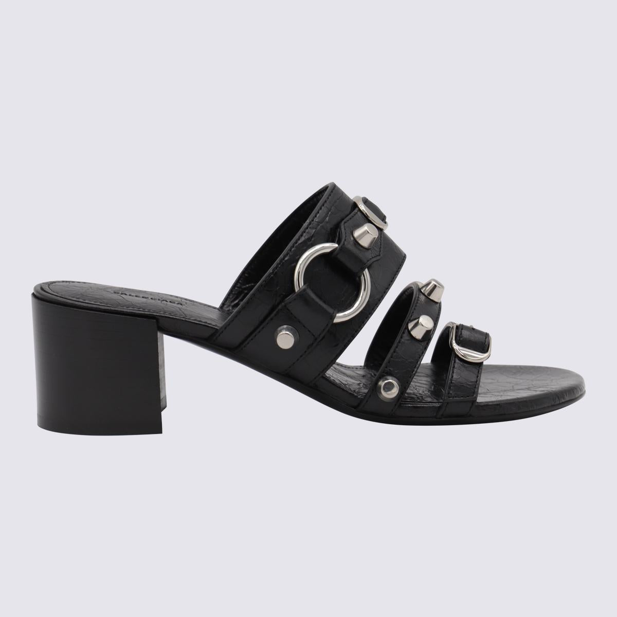 Balenciaga Black Leather City Sandals
