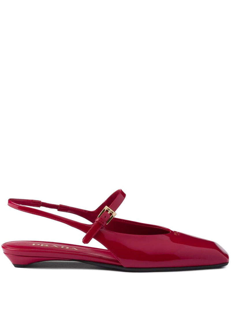 Prada Leather Slingback Ballerina Shoes
