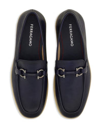 Salvatore Ferragamo Cosimo Leather Casual Loafers With Gancini Buckle Shoes
