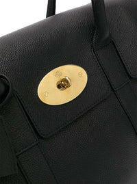 'Bayswater' Black Handbag With Twist-Lock Fastening In Grainy Leather Woman
