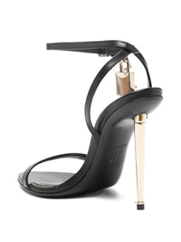 Tom Ford Shiny Leather Padlock Pointy Naked Sandals Shoes