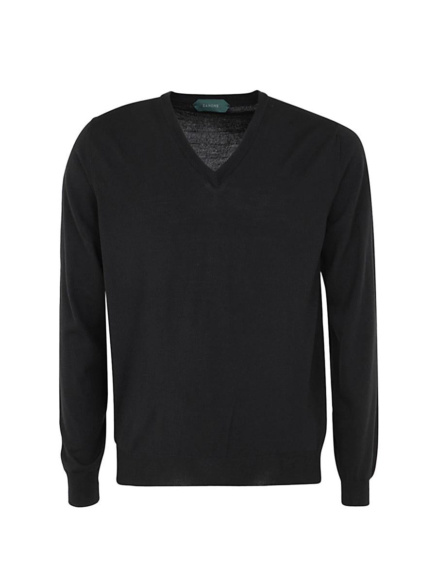 Zanone V-Neck Basic Pullover Clothing