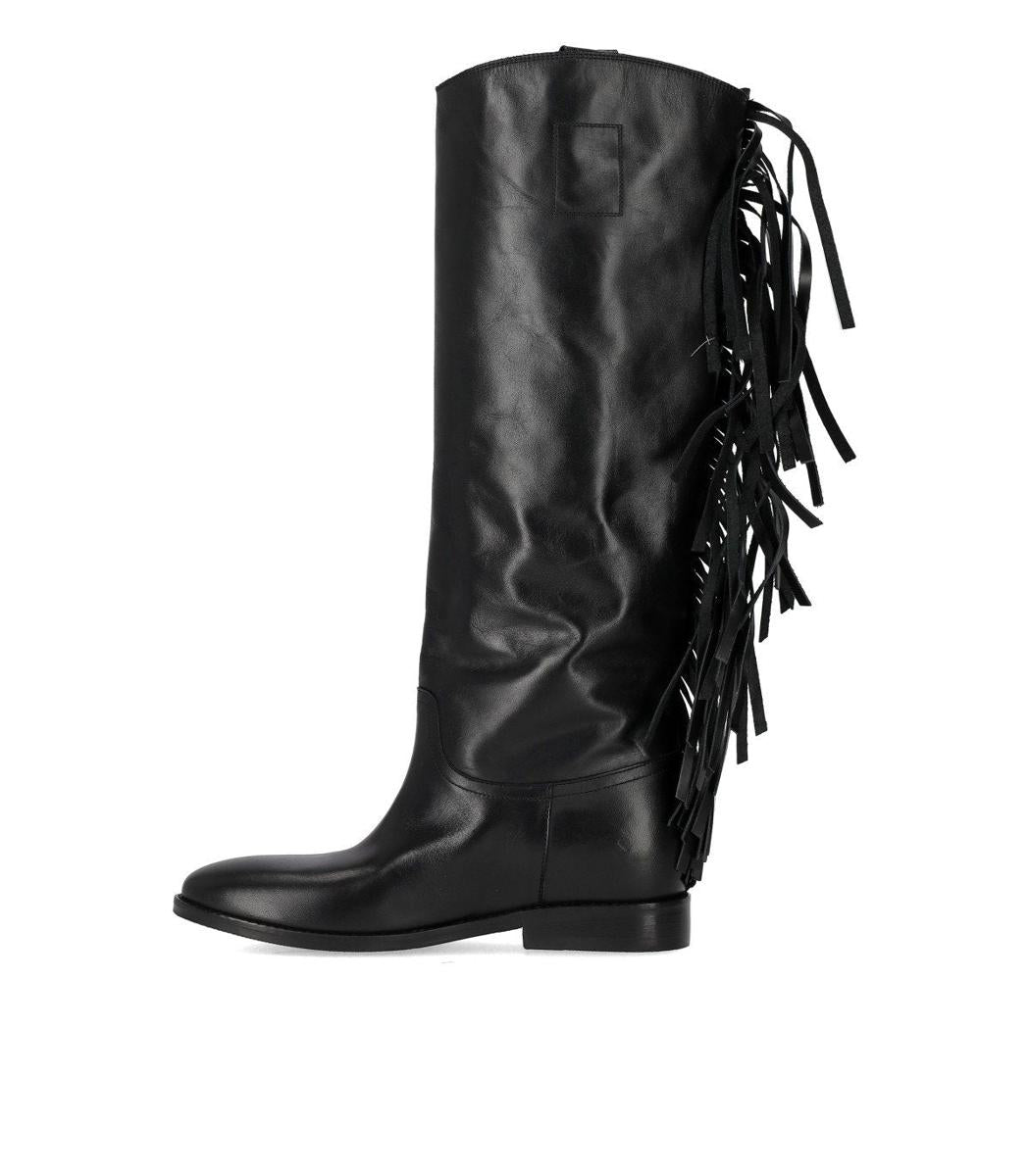 Strategia Black Fringed Boot