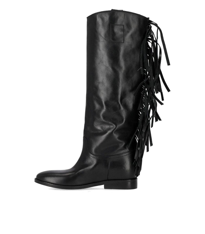 Strategia Black Fringed Boot