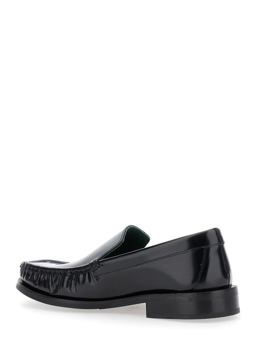 'Michel' Black Loafers With Almond Toe In Leather Man