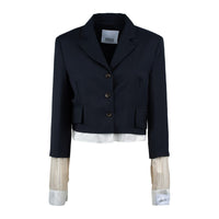 Erika Cavallini Midnight Blue Jacket In Cool Wool
