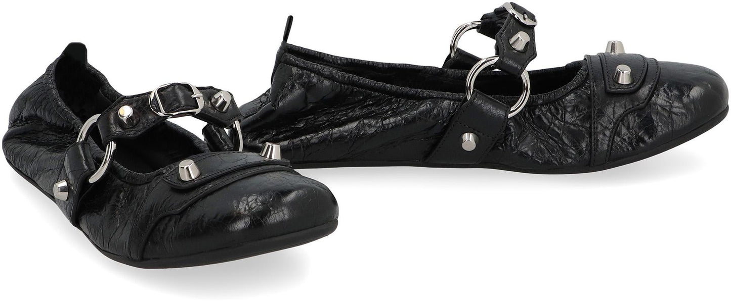Balenciaga City Leather Ballet Flats