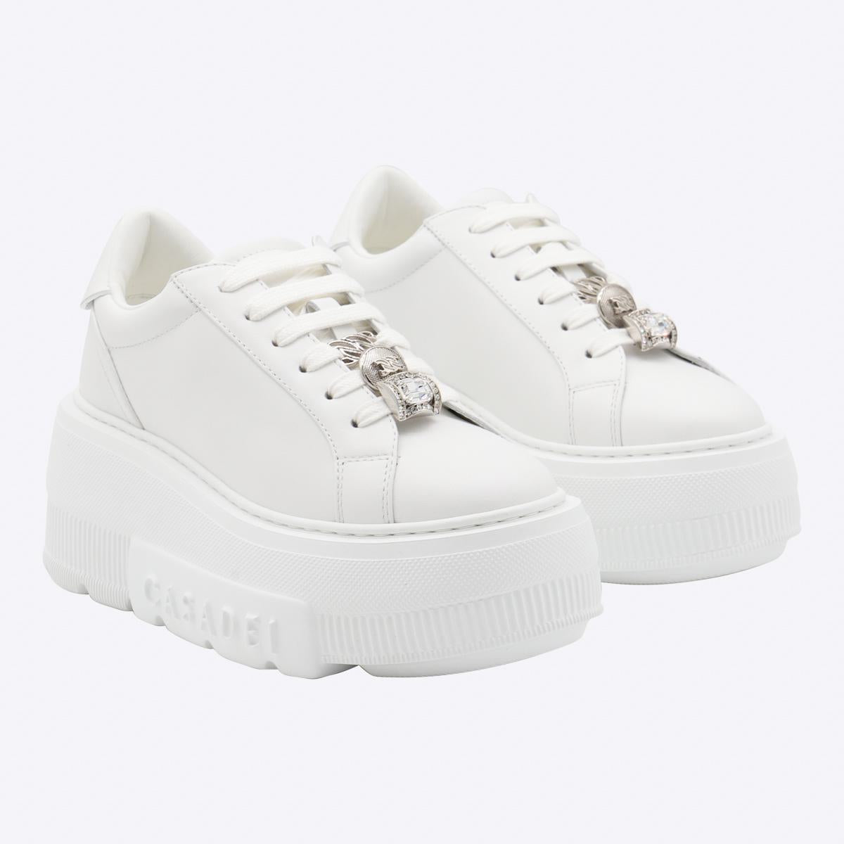 Casadei White Leather Sneakers