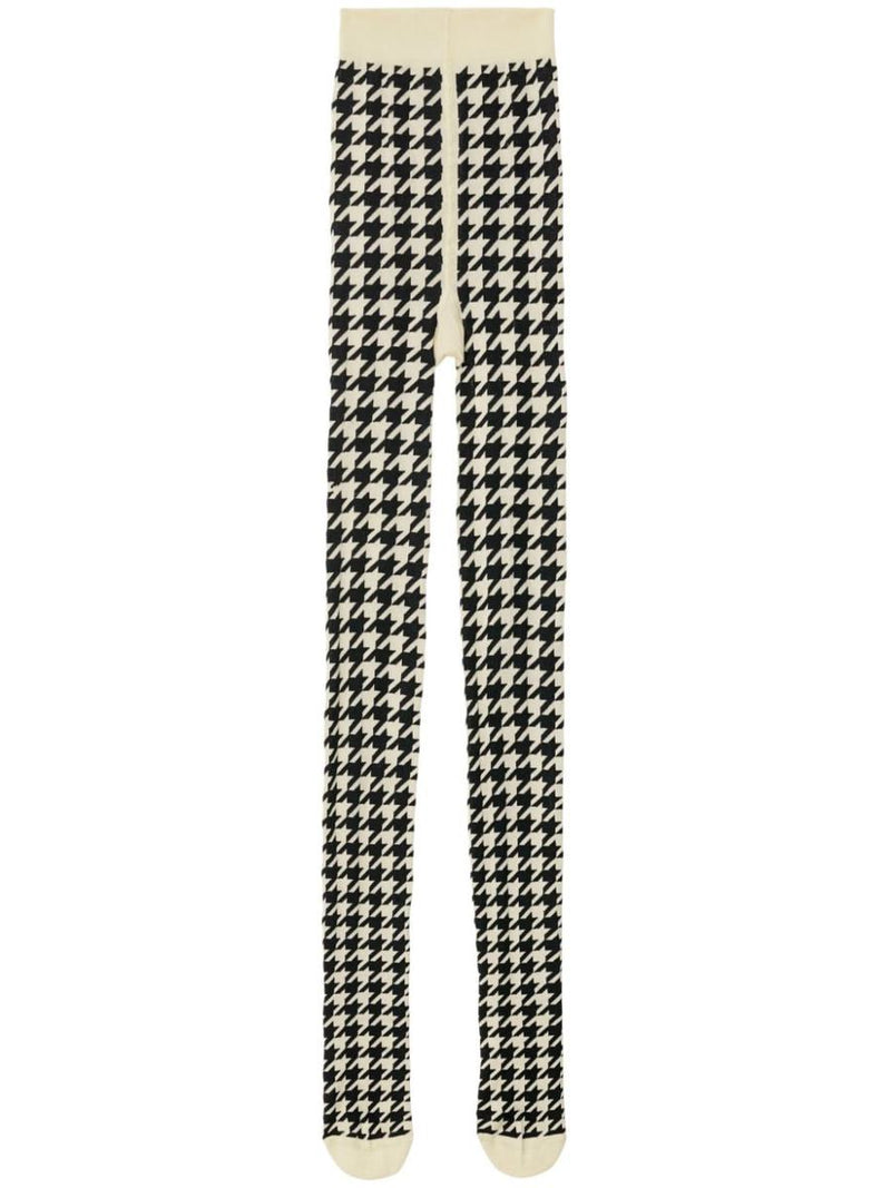 Burberry Herringbone-Print Cotton-Blend Tights